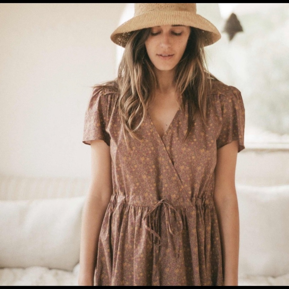 Relisting- The Dawn dress in Magenta Blooming Vine